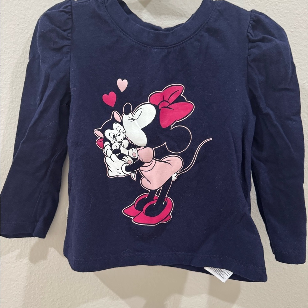 GAP Kids Navy Minnie Mouse Valentines Day Disney Long Sleeve Tee 2T